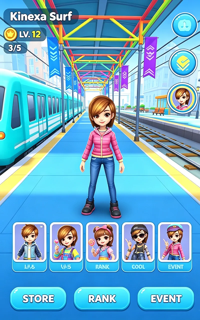 Character selection in the station lobby
