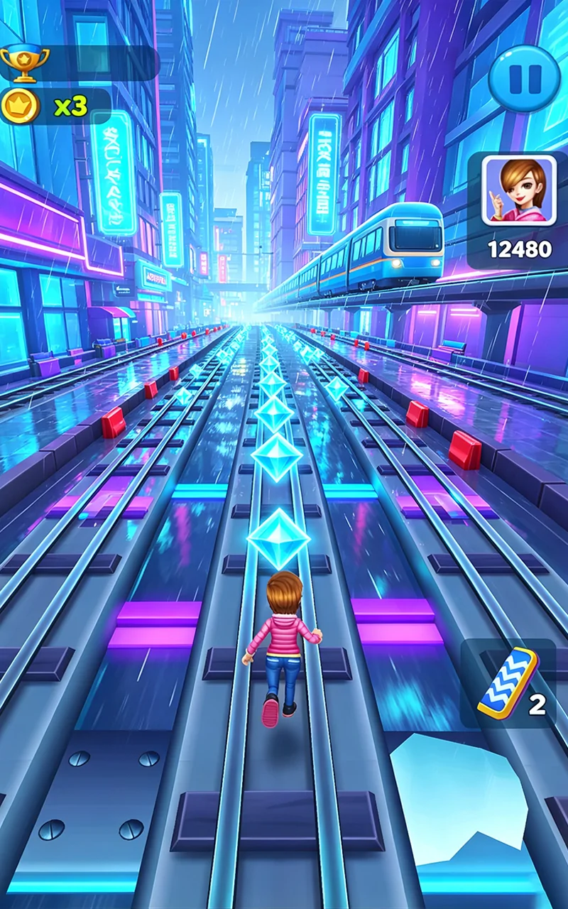 Neon city rails in Kinexa Surf